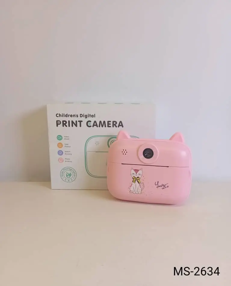 كميرا مع طابعة لون زهر