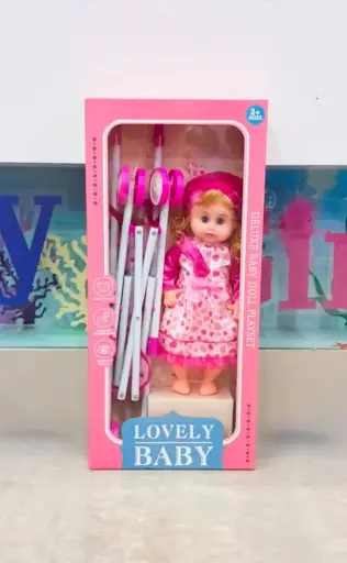 [9900-16] باربي مع عرباية علبة